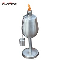 Stainless Steel Outdoor Torches With Snuffer Metal Patio Citronella Garden Oil Torch